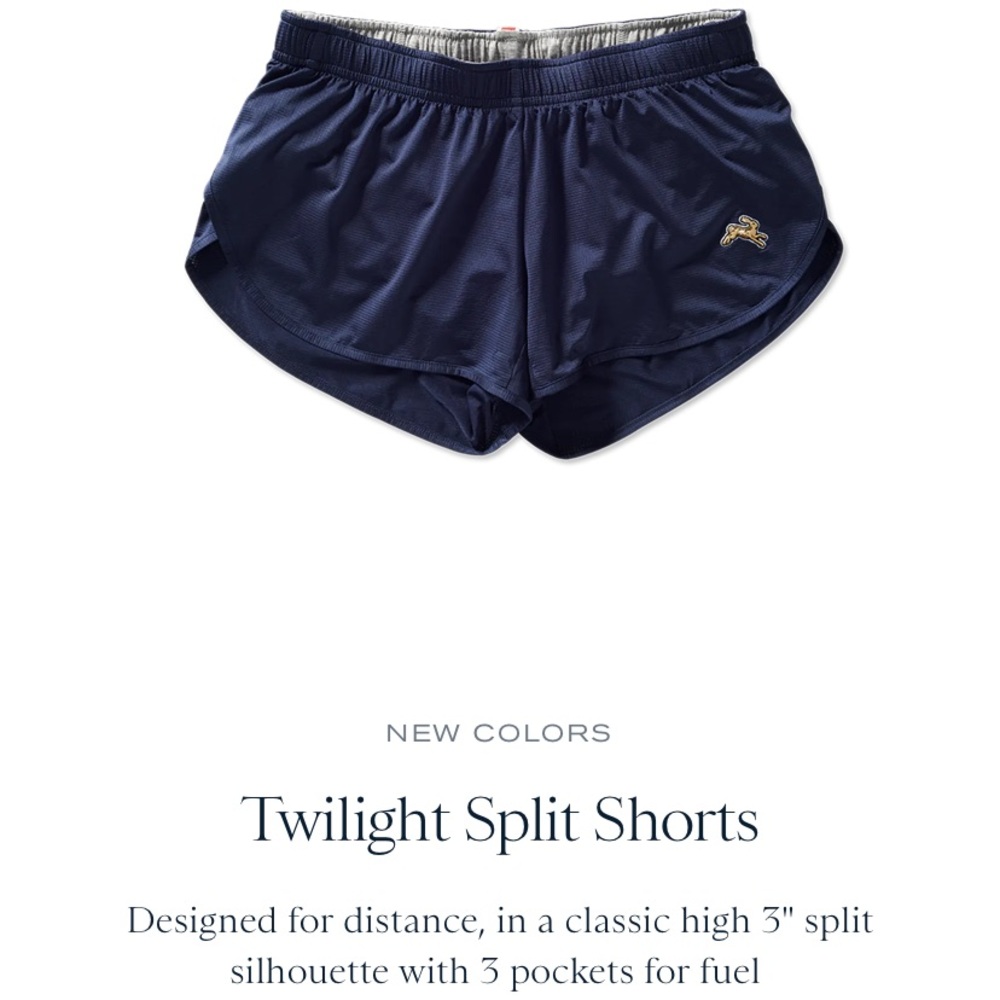 Tracksmith Twilight Split Shorts - Blue/Slate in Small